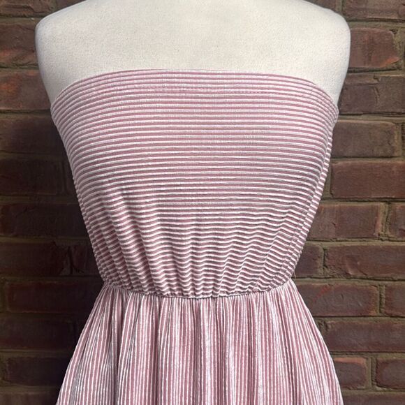 Discreet Women’s Pink & White Stripe Strapless Dress Size XL NEW - Picture 3 of 5